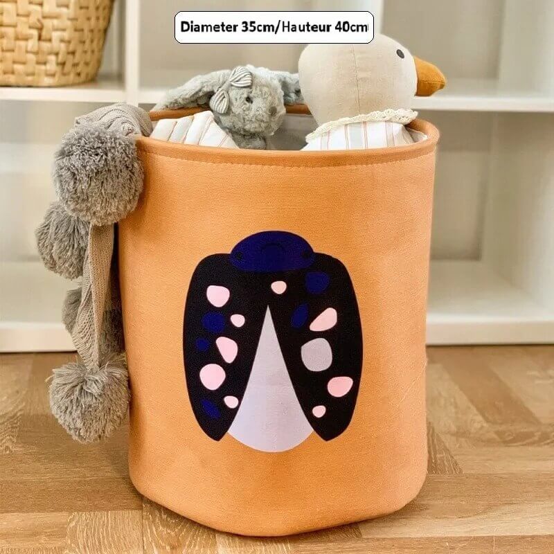 Boîte de rangement peluches motif Scarabée - boîte pliable pour organiser les jouets de bébé avec style