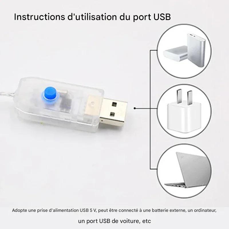 LED Père Noël Escalade™ se branchant facilement via USB sur chargeur, powerbank ou ordinateur