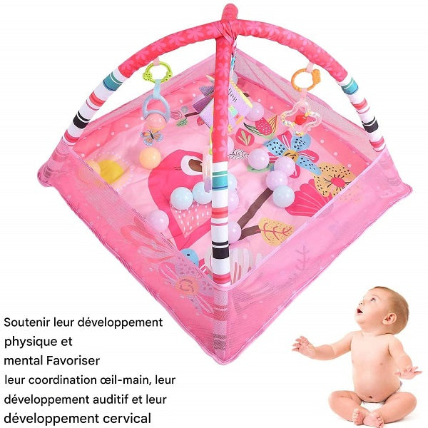 Tapis d'éveil pour bébé Power Play™ rose avec arches de jeux interactifs