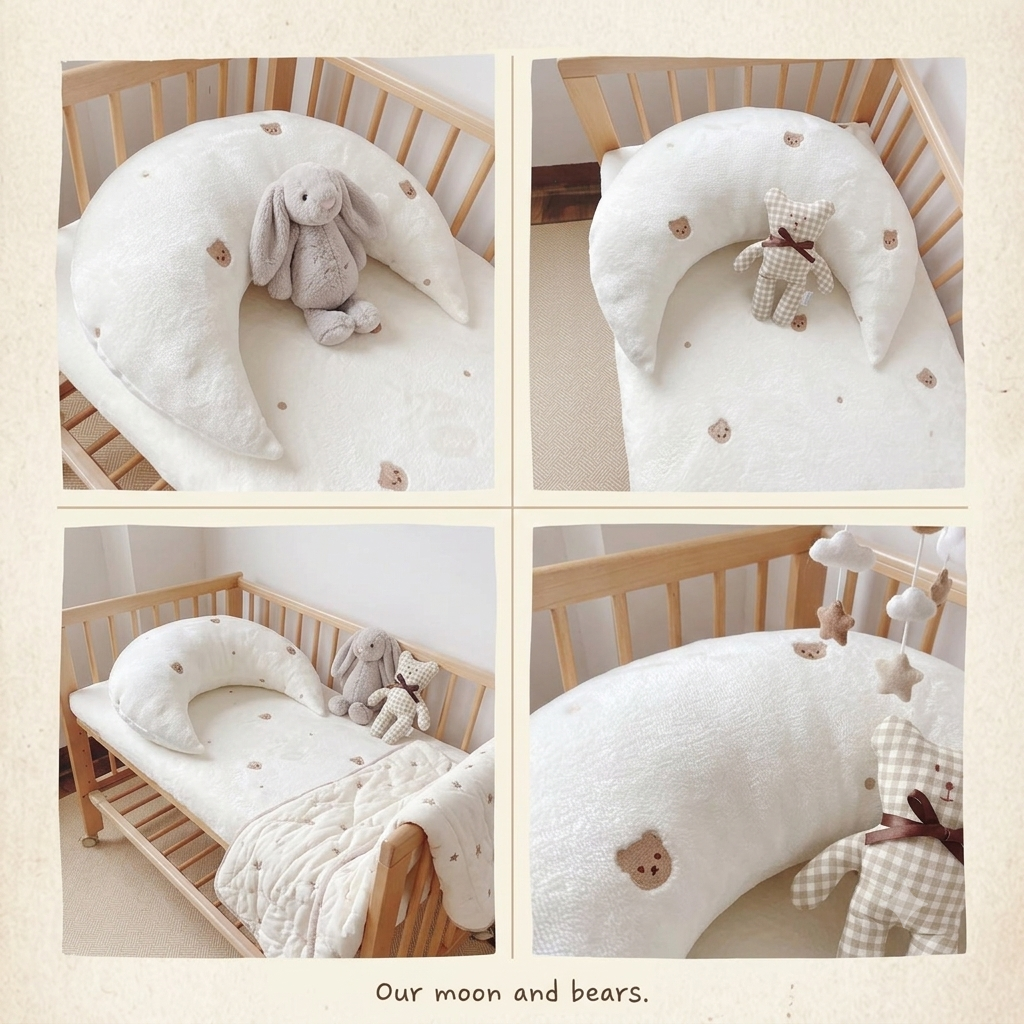 Coussin pour lit bébé Lune douce élégant en coton confortable