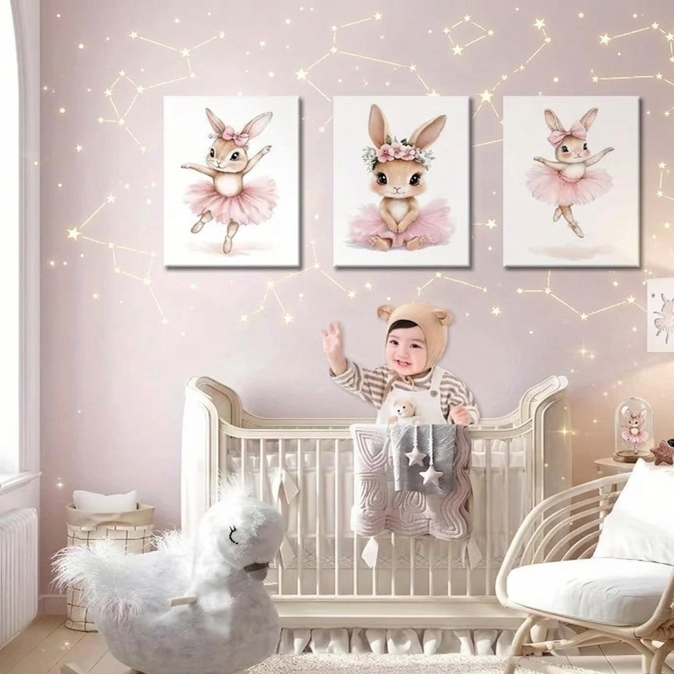 Décoration murale Lapin Ballerine pour nursery et chambre de bébé.