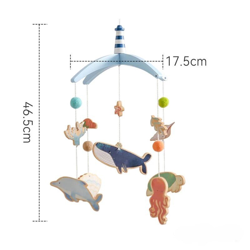 Mobile bébé Océan Magique 17,5-46,5 cm de diamètre) suspendu au-dessus d'un lit
