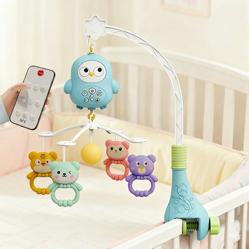 Mobile musical bébé Bird Dream avec oiseaux suspendus, musique douce et effet apaisant pour lit de bébé.