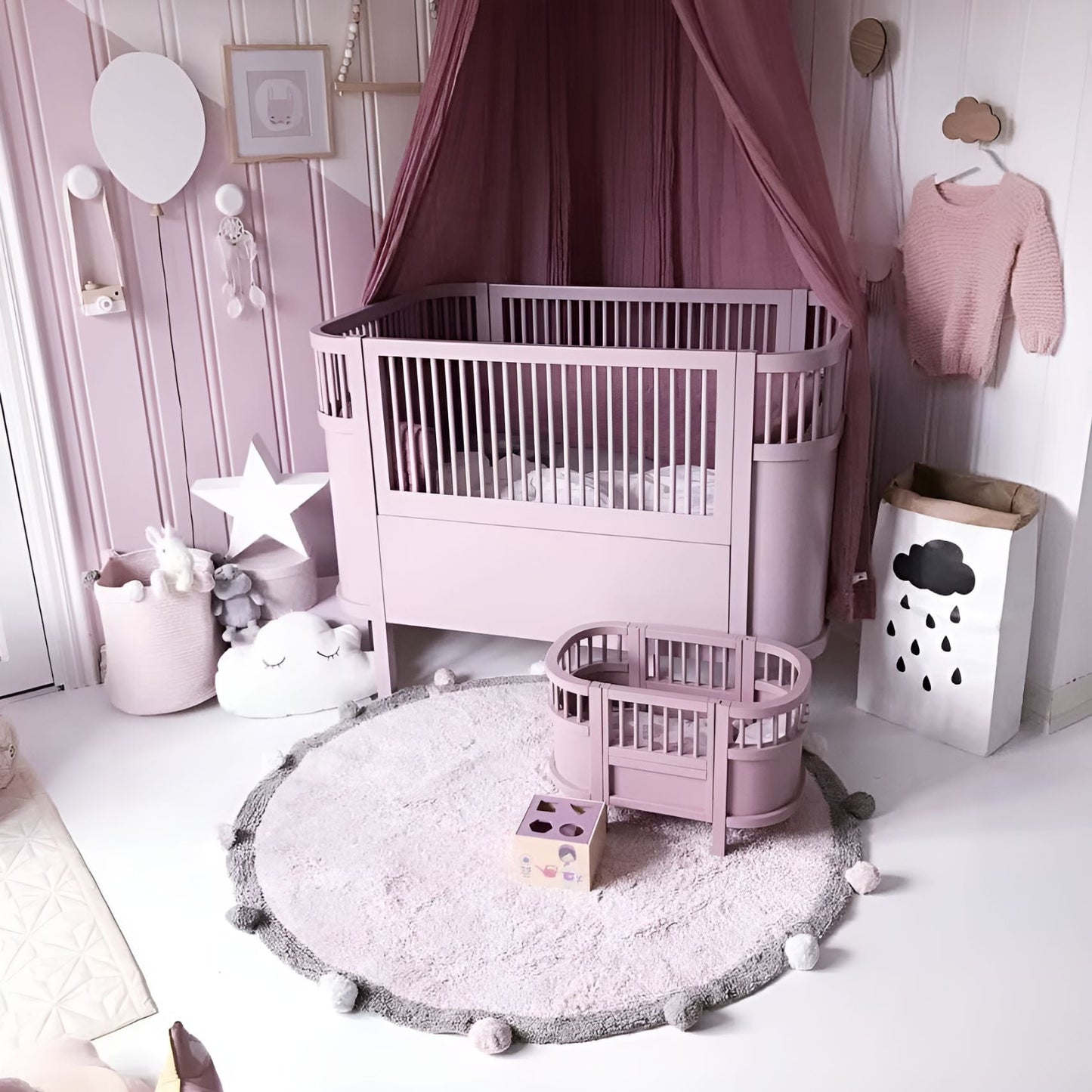 Tapis pour chambre bébé 120 cm - modèle Sweet Cozy en coton confortable et lavable