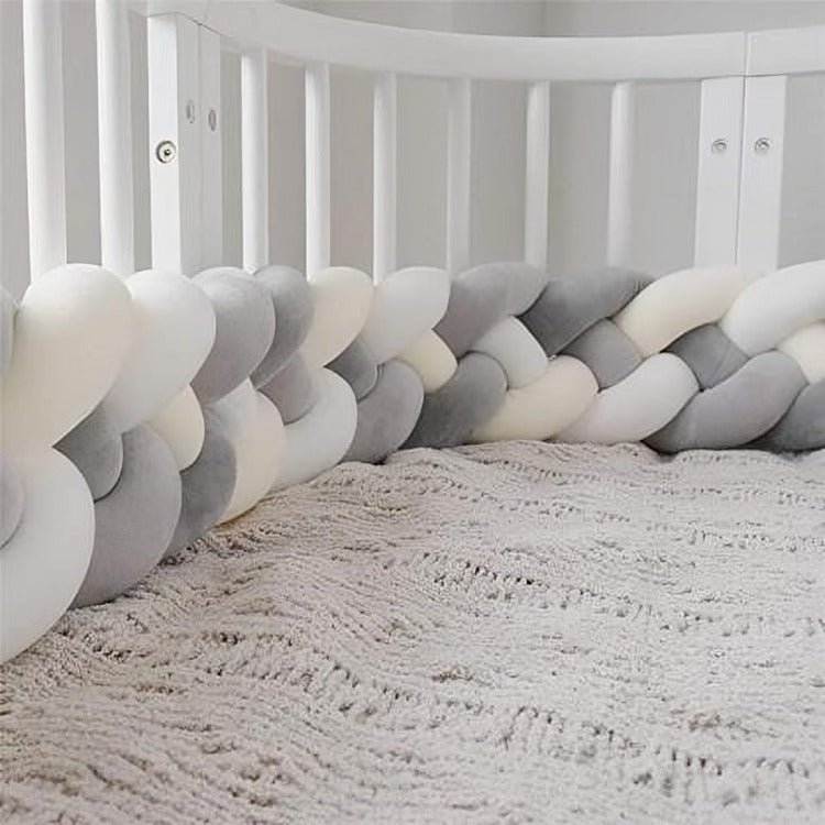 Tour de Lit Tressé - SnowGray™ - offrant une protection continue pendant les premières années cruciales du développement de l'enfant