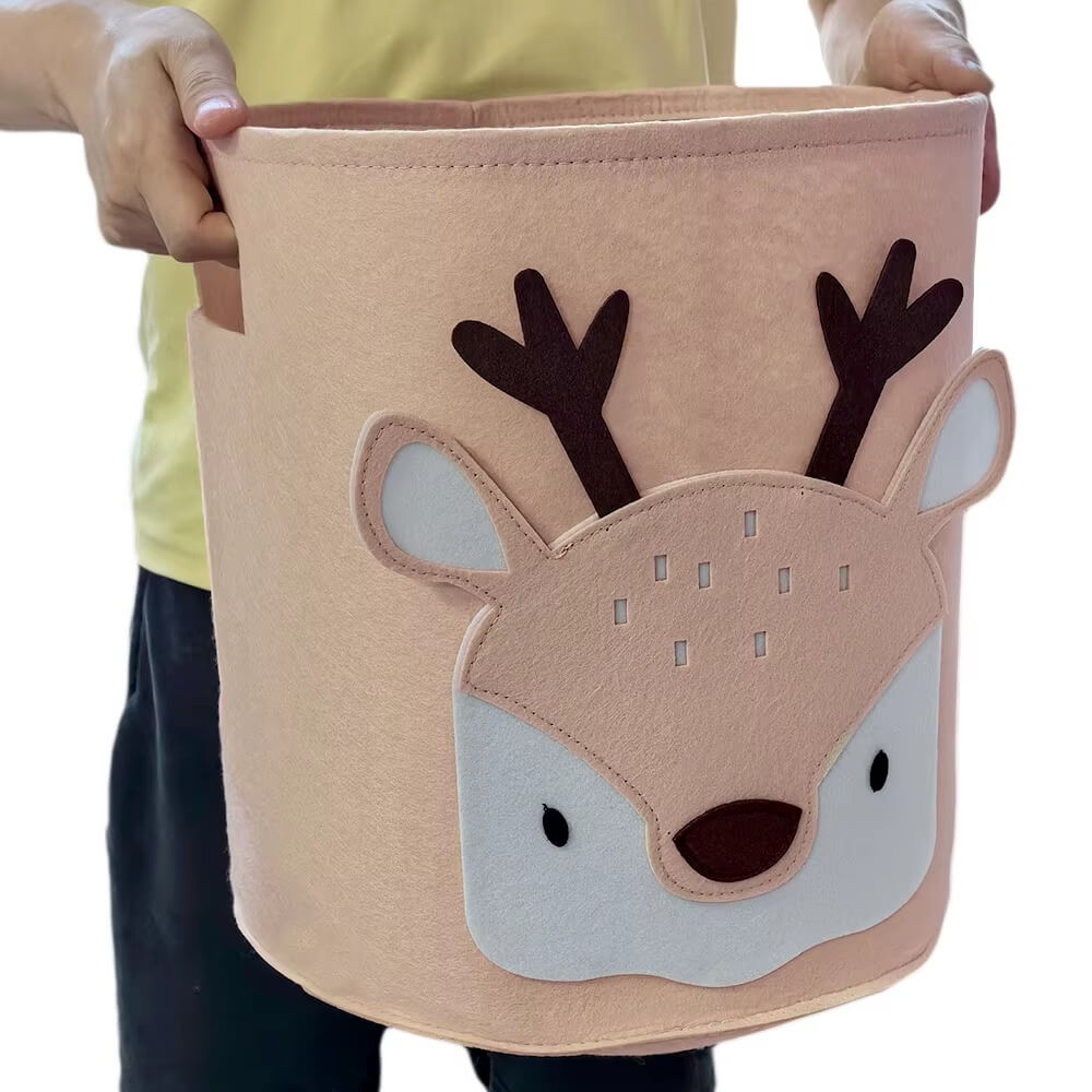 Boîte de rangement pliable pour enfants, design animal mignon, parfaite pour une déco douce et un espace bien organisé.
