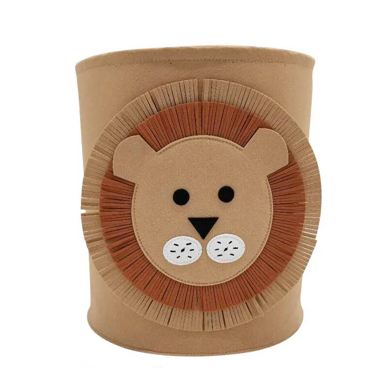 Boîte de rangement pour chambre d’enfant en forme de lion, en feutre doux