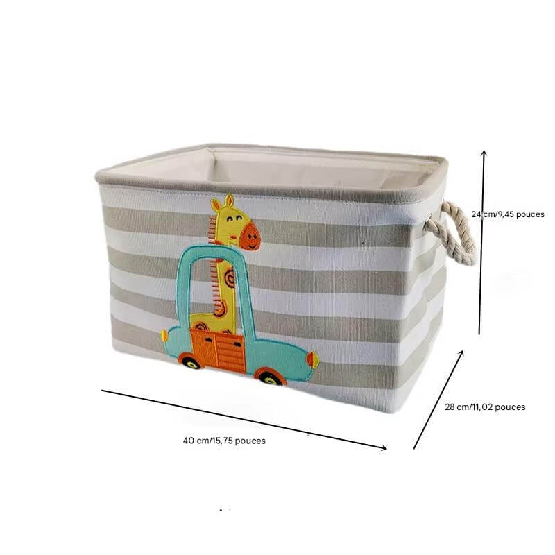 Boîte de rangement avec motif girafe pour chambre d’enfant