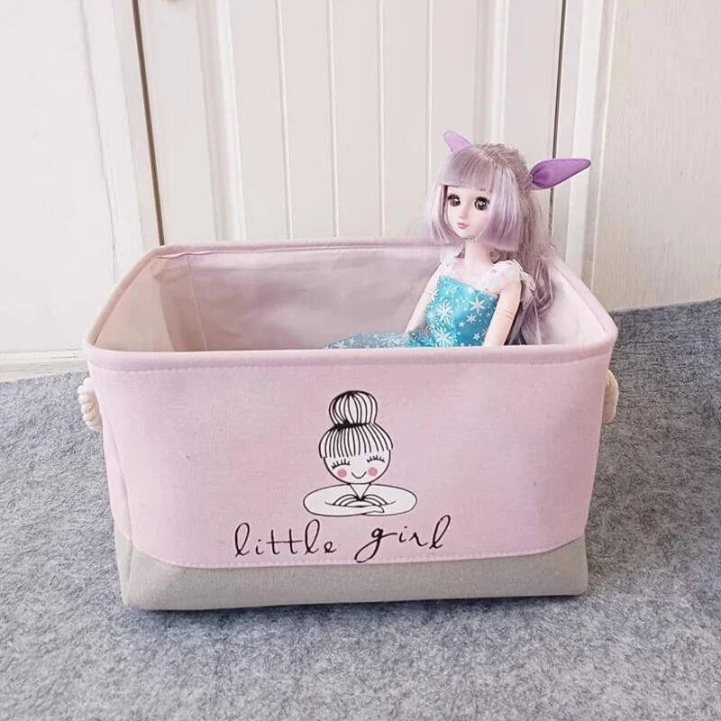 boite de rangement pliable en coton blanc crème pour chambre de bébé