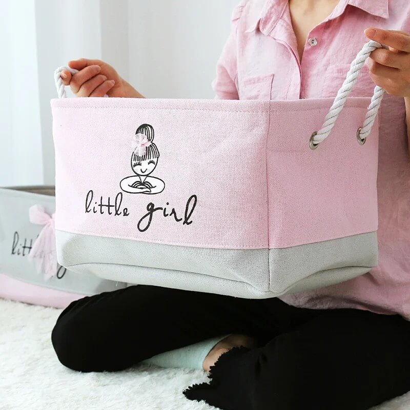 Boîte de rangement bébé souple et élégante avec poignées renforcées sur les côtés