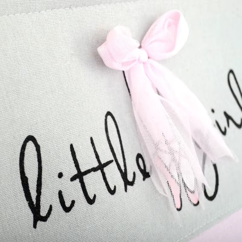 Boîte de rangement mignonne pour fille avec jolis nœuds roses,