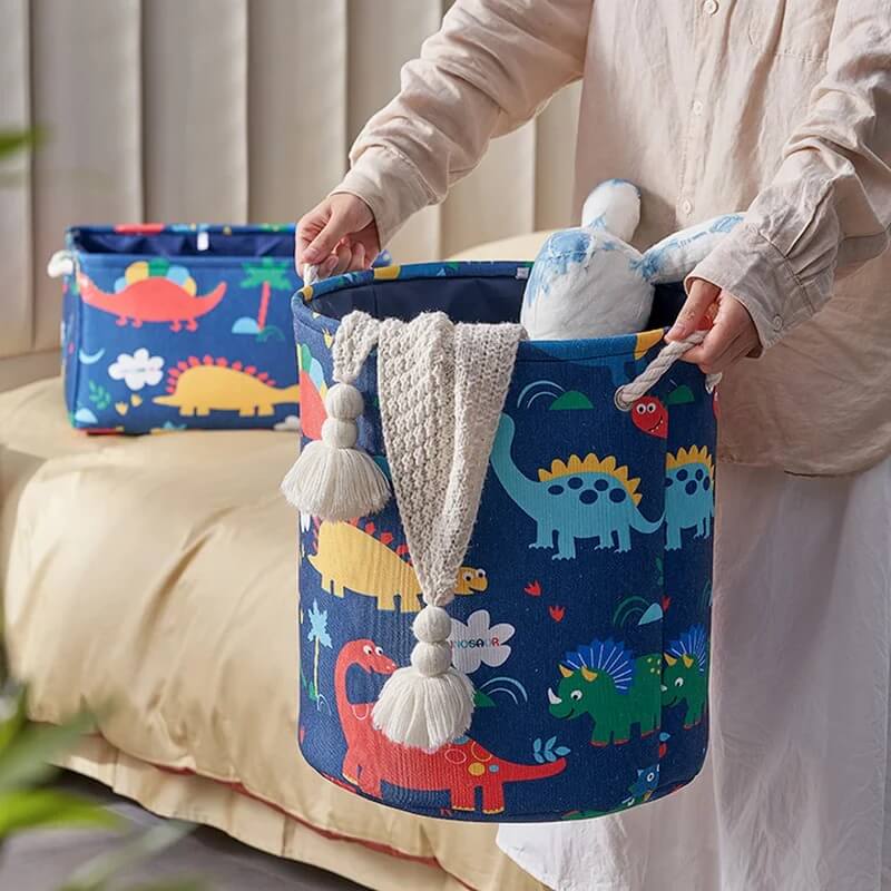 Boite Rangement - Design Dinosaures pour chambre d'enfant avec jouets à l'intérieur