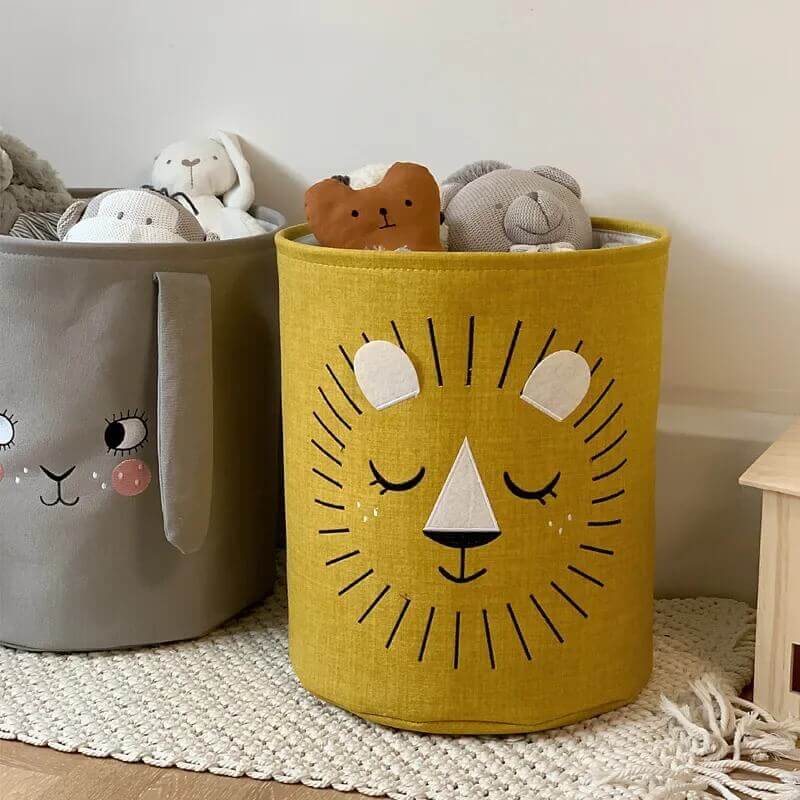 Boîte de rangement bébé - design doux pour organiser les peluches"