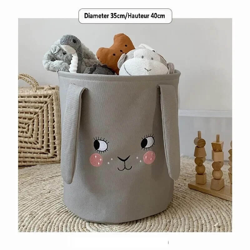 Boîte de rangement peluches motif Levier - solution élégante pour organiser les jouets de bébé
