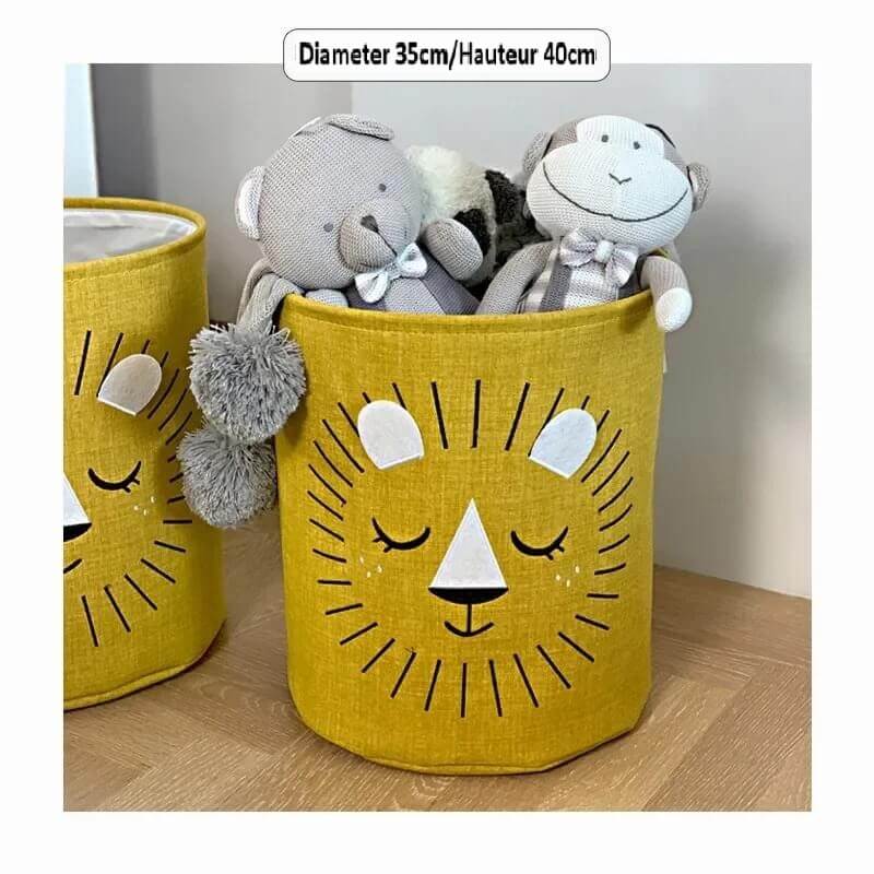 Boîte de rangement peluches motif Petit Lion - idéale pour une chambre d’enfant bien ordonnée