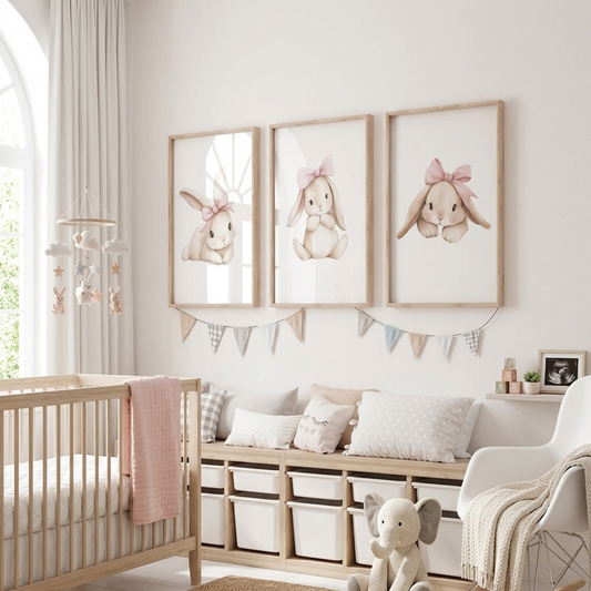Tableau lapin mignon Baby Bunny™ décoration murale chambre bébé canvas moderne