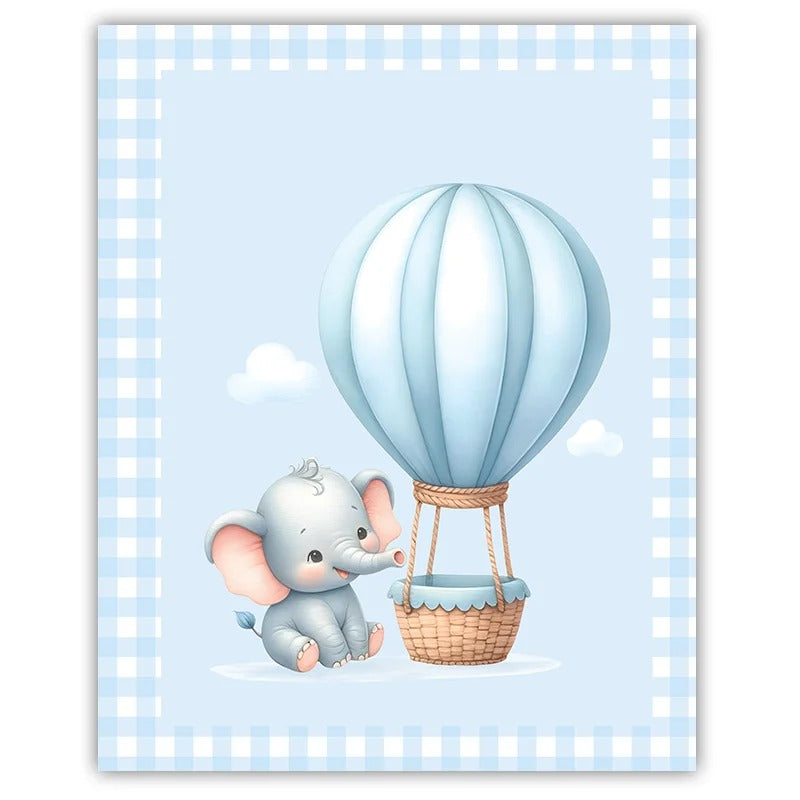 Tableau éléphant rêveur chambre bébé décoration murale ambiance magique et apaisante