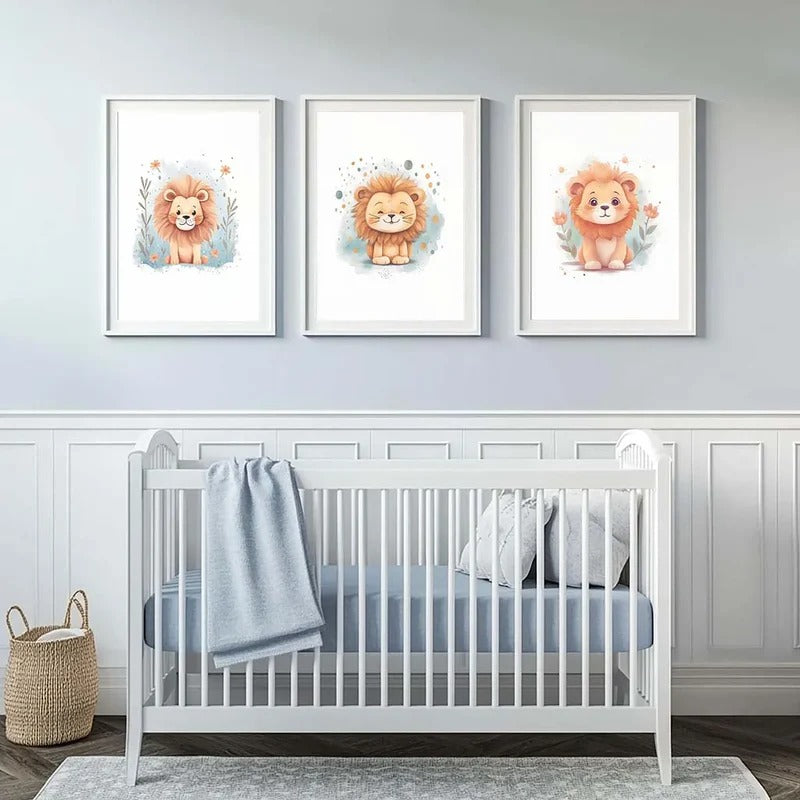 Toile canvas Lionceau Doux imprimée en haute définition pour chambre d’enfant.