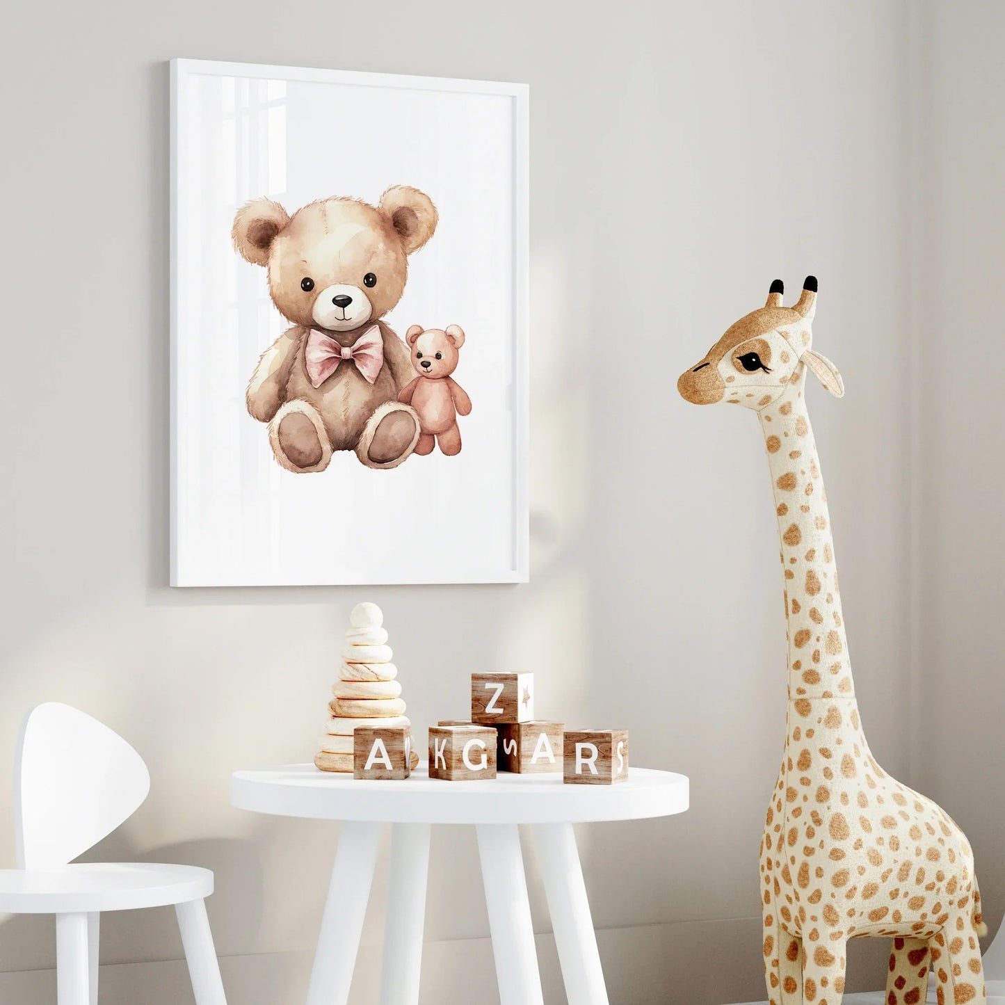 Illustrations aquarelle d'oursons pour décoration bébé
