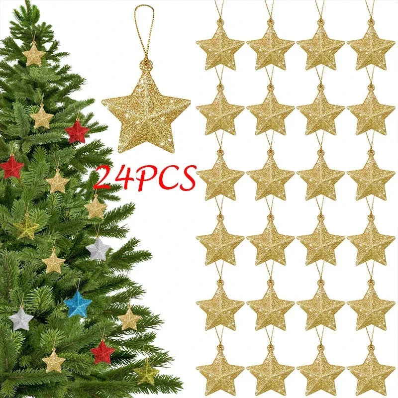 Étoile dorée en plastique pailleté – Décoration Noël – Étoile Glitter Or Éclat Suprême™ pour fêtes.