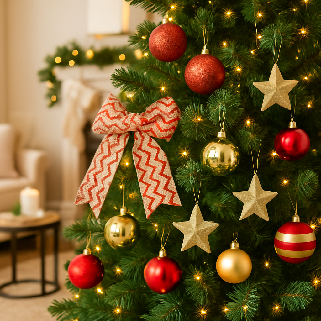 Étoile de Noël dorée scintillante – Décoration Noël – Étoile Glitter Or Éclat Suprême™ pour sapin festif.