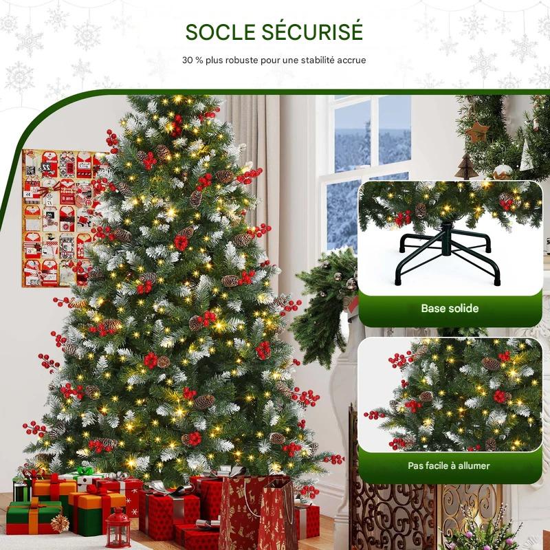 Montage facile du sapin artificiel pré-décoré avec branches à déploiement automatique