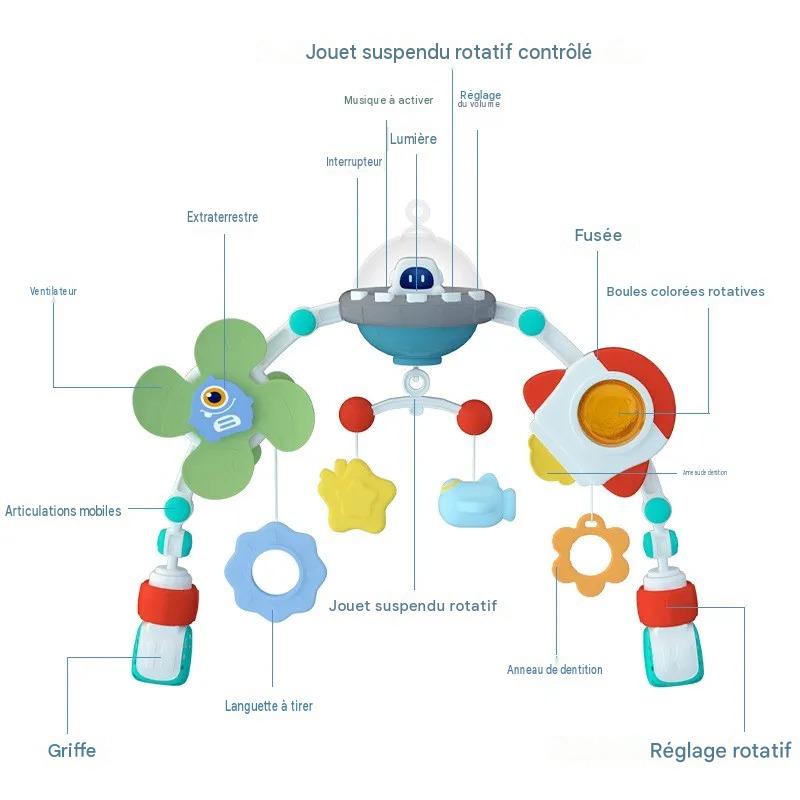 Mobile musical pour bébé rotatif Douce Mélodie avec jouets suspendus
