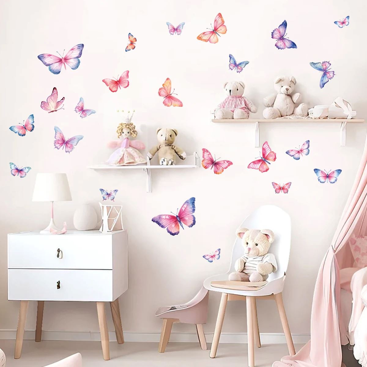 Chambre de béb décorée en ButterfliesSticker™ MultiCouleur 