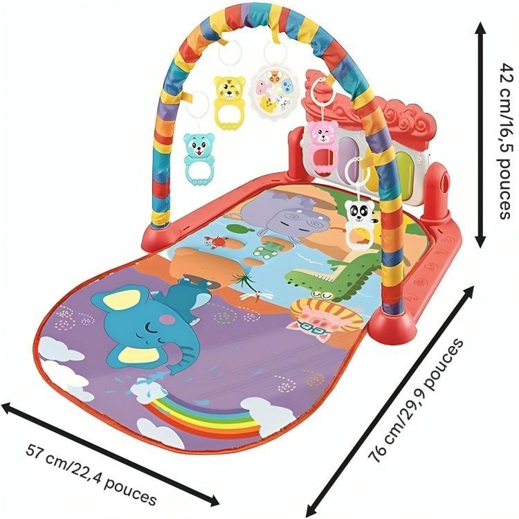 Dimensions détaillées du tapis d’éveil Bright Elephant™, idéal pour bébé dès la naissance