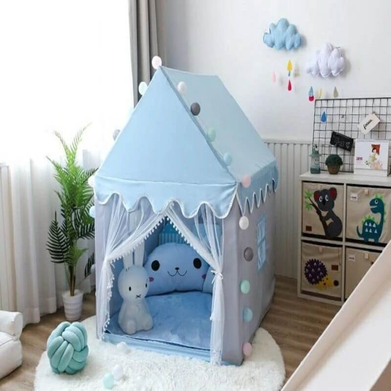 Tipi enfant bleu Espace Magique™ avec coussins confortables pour jeux d'intérieur