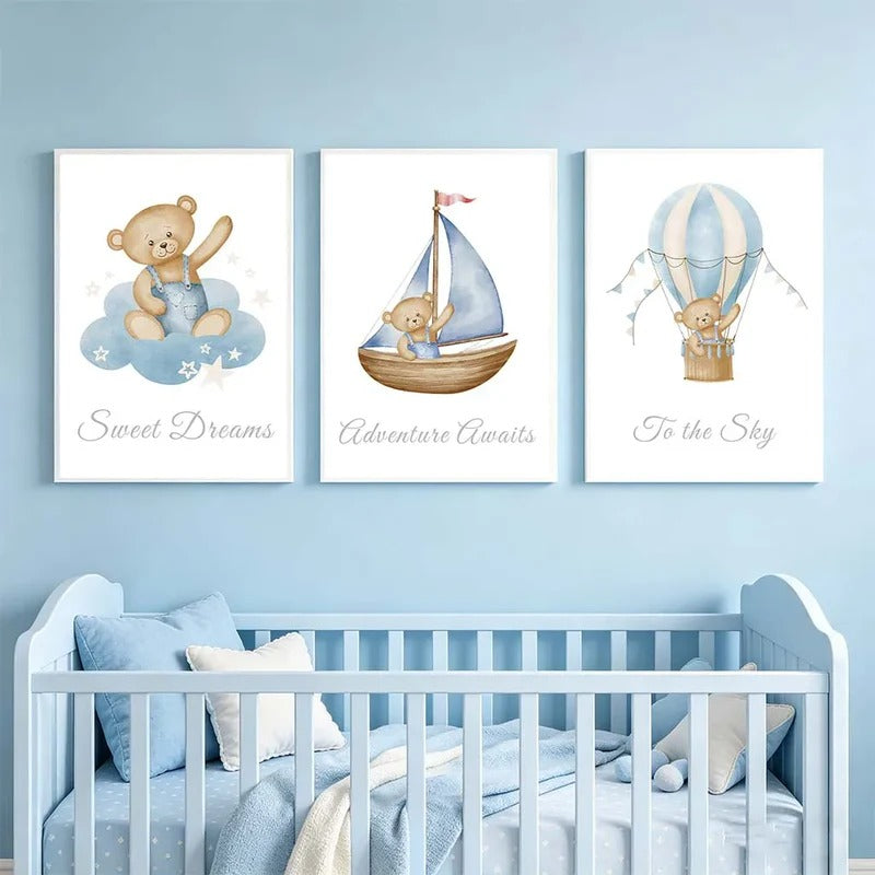 Illustration ours naviguant sur un bateau pour enfant