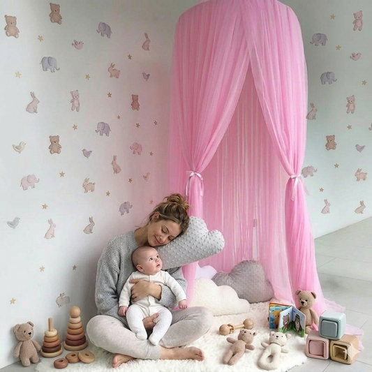 Ciel de lit bébé rose Baby Rose Sky élégant pour chambre bébé moderne