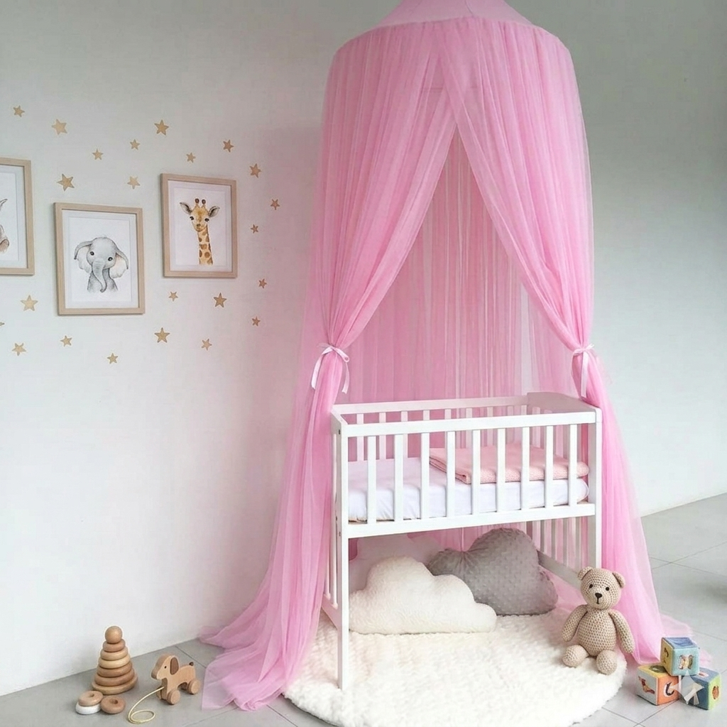 Ciel de lit bébé créant un cocon de sommeil doux et rassurant