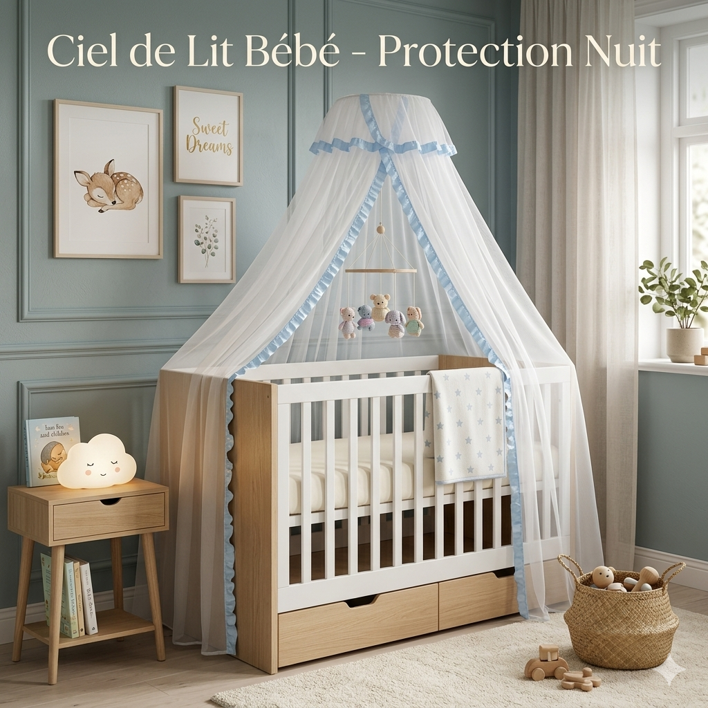 Ciel de Lit Bébé – voile de lit bébé créant un cocon doux et apaisant