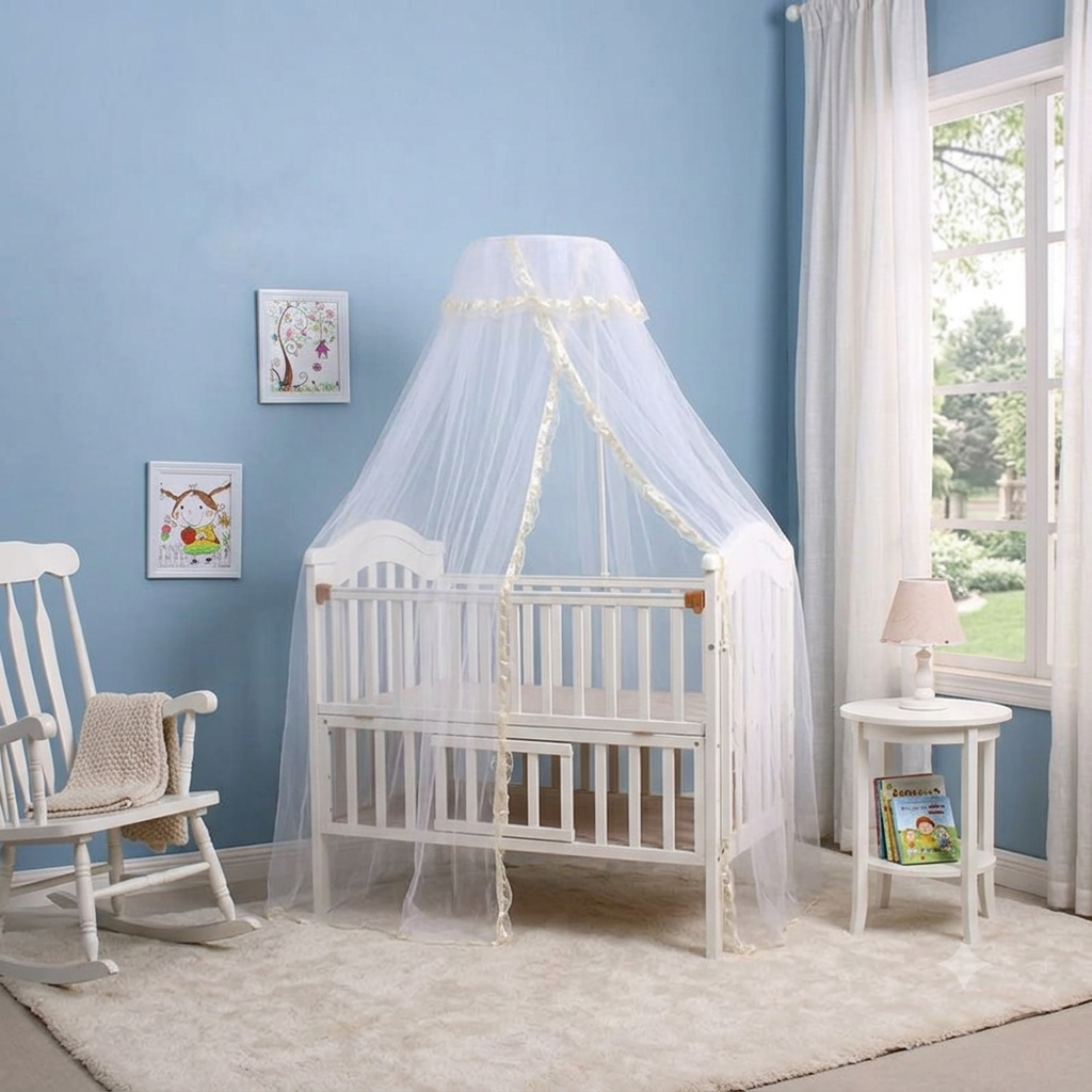 Ciel de Lit Bébé Protection Moustiques suspendu pour un sommeil paisible et sécurisé