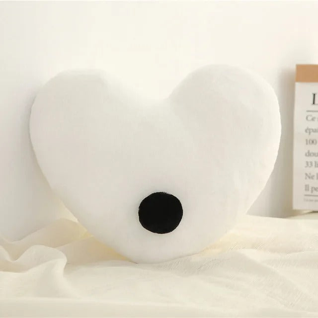 Coussin bébé cœur blanc 35x40 cm pour lit enfant