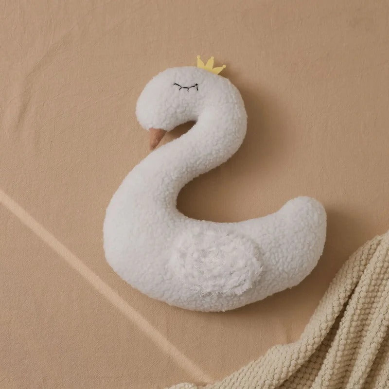 Coussin décoratif bébé cygne style élégant pour chambre bébé raffinée