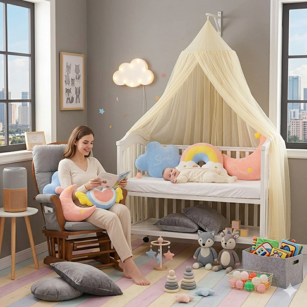 Coussin décoratif moderne pour lit bébé et chambre enfant
