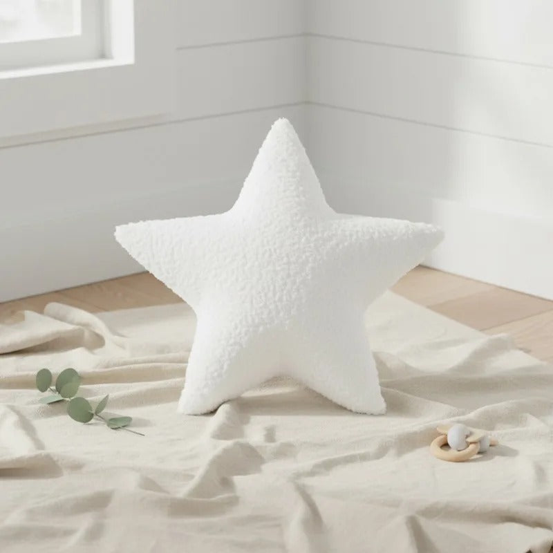 Coussin décoratif bébé étoile blanche pour chambre bébé douce et apaisante