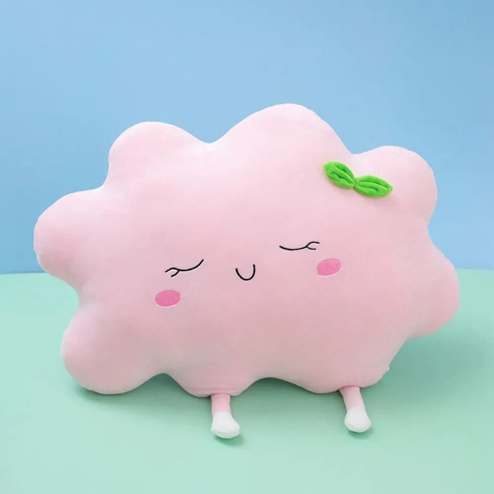 Coussin pour lit bébé Ciel Enchanté avec soleil  en peluche douce rose