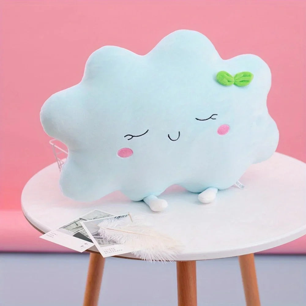 Coussin pour lit bébé Ciel Enchanté avec nuage en peluche douce bleu