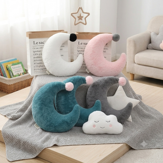 Coussin pour lit bébé en forme de lune, doux et confortable, décoration élégante pour chambre bébé moderne