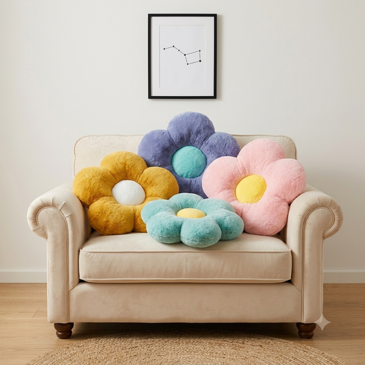 Coussin décoratif en forme de fleur pour lit bébé, disponible en plusieurs couleurs, doux et confortable, idéal pour la décoration de chambre d’enfant.