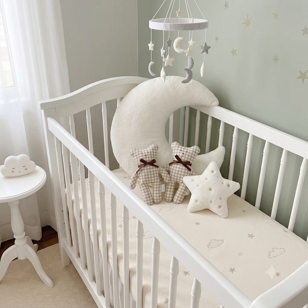 Coussin pour lit bébé Lune douce lavable et pratique au quotidien