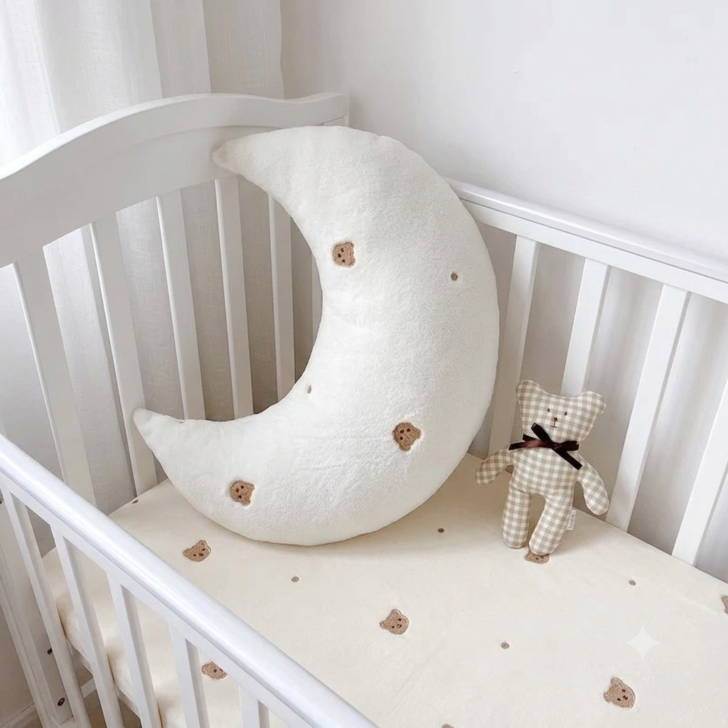 Coussin pour lit bébé Lune douce moelleux avec rembourrage en coton