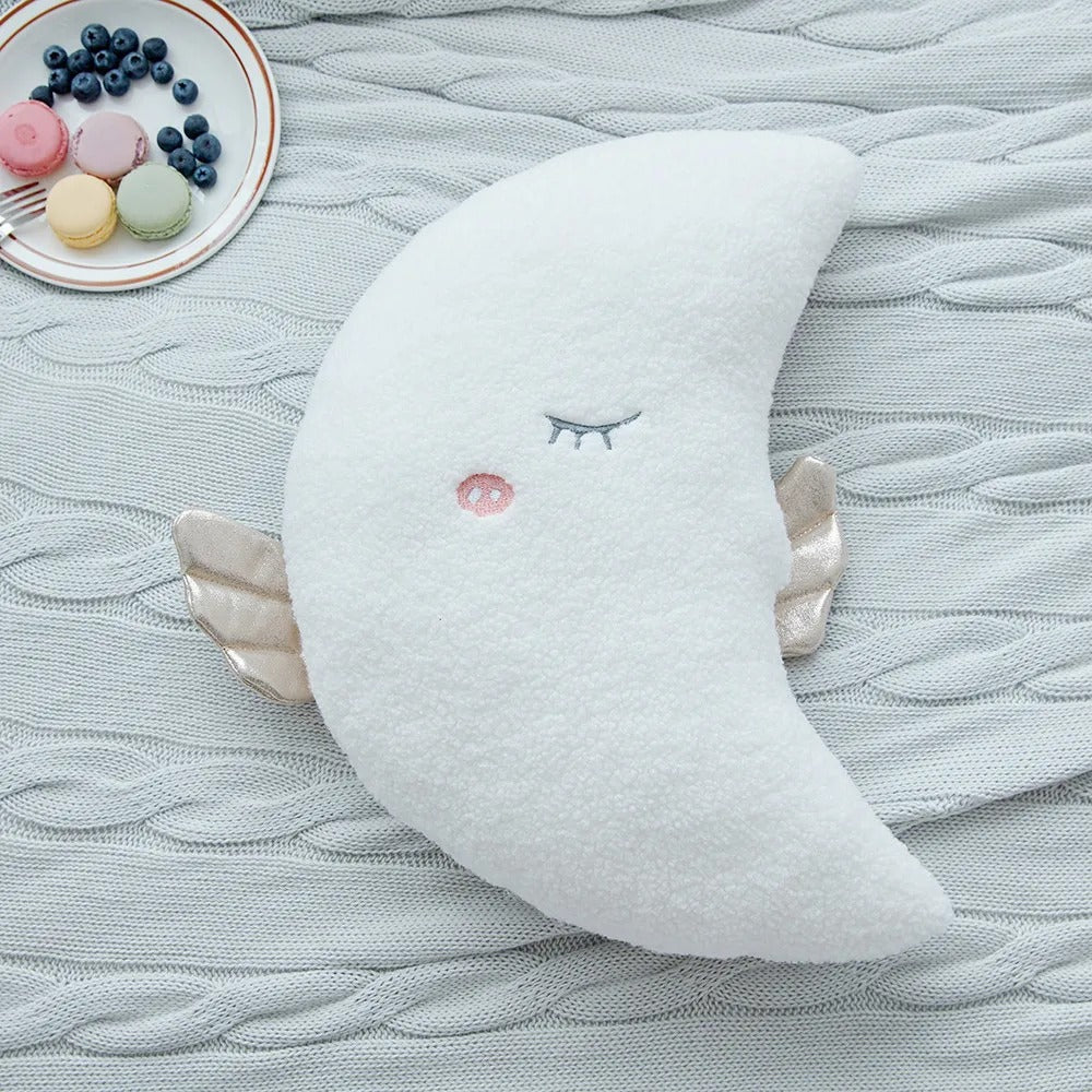 Coussin décoratif pour lit bébé ultra doux en forme de lune