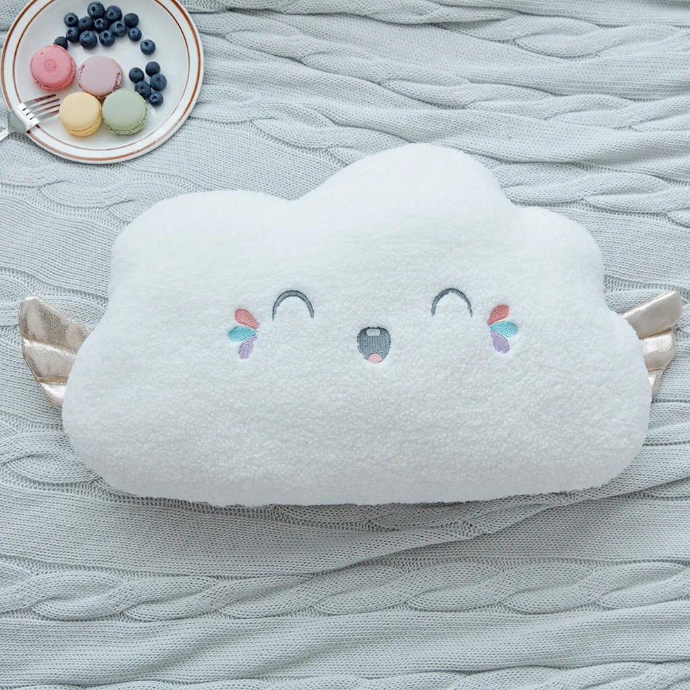 Coussin pour lit bébé ultra doux en forme de nuage blanc en peluche