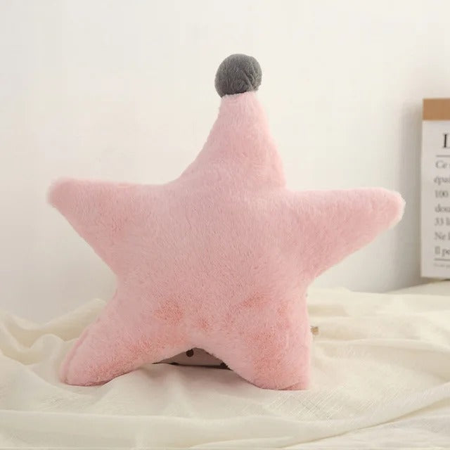 Coussin bébé étoile rose 45x42 cm chambre enfant