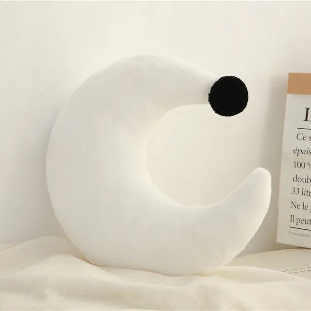 Coussin bébé lune blanche 35x35 cm chambre enfant