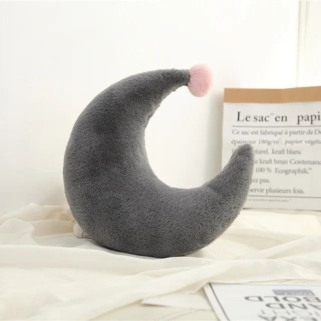 Coussin bébé lune grise 35x35 cm décoration douce